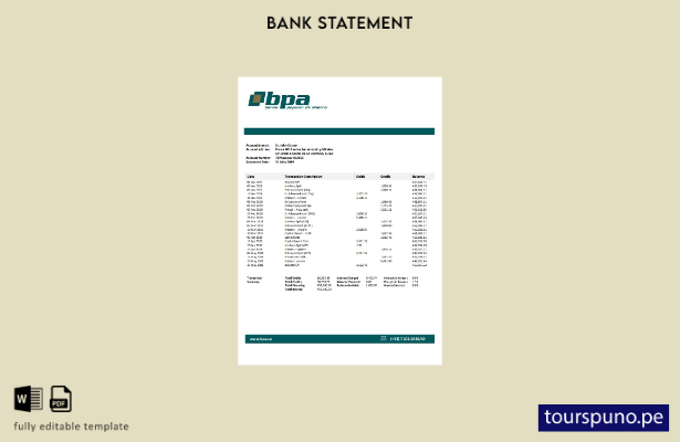 listo para imprimir plantilla de word   extracto bancario del Banco Popular de A